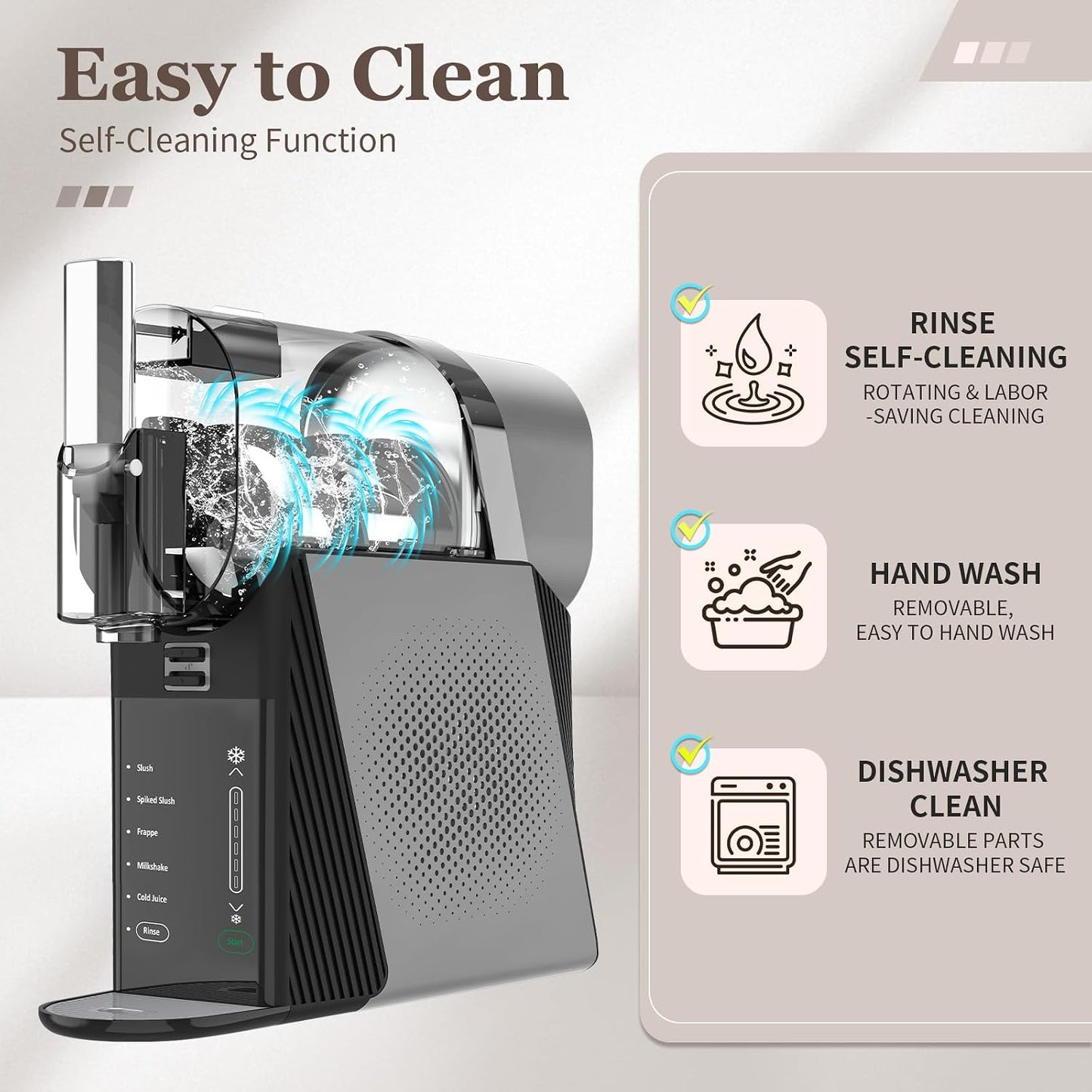 88oz Slushy Machine for Home with 6 Presets & Texture Control. No Ice Needed Margarita Maker & Fast Freezing Slushie Maker for Frappé, Milkshake, Smoothie & Frozen Cocktails. Self-Cleaning Professional Home Bar Drink Maker